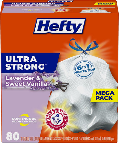 Hefty Ultra Strong 13 Gallon Trash Bags, 80 Bags - Ruhaa Store